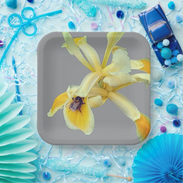 Biene auf einer gelben Blume Pappteller (Party)