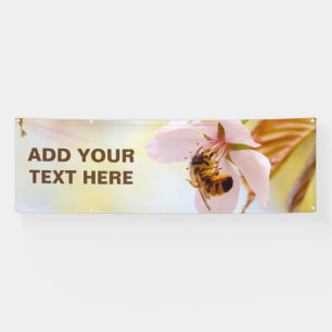 Biene auf einer Kirsche-Blume Banner