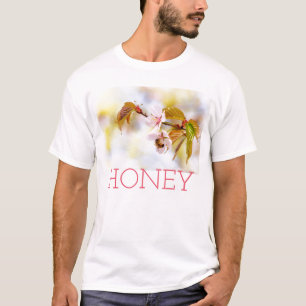 Biene auf einer Kirsche-Blume T-Shirt