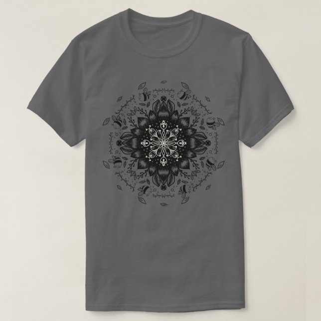 Biene auf einer Sonnenblume 2 T-Shirt (Design vorne)