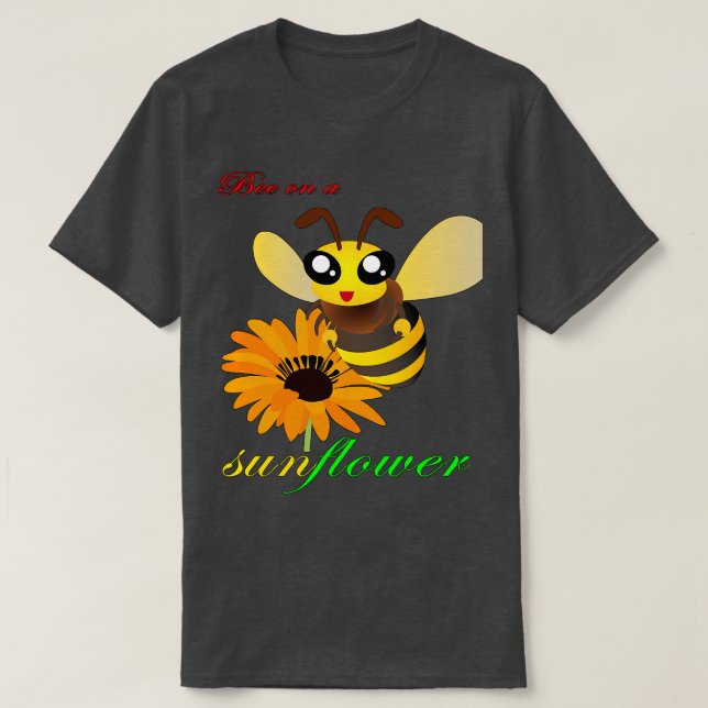 Biene auf einer Sonnenblumenkollektion T-Shirt (Design vorne)