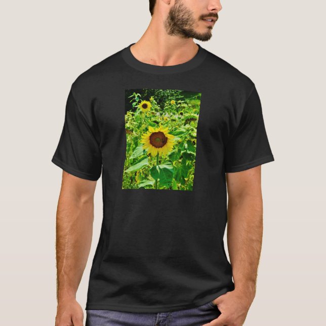 Biene auf gelber Sonnenblume T-Shirt (Vorderseite)