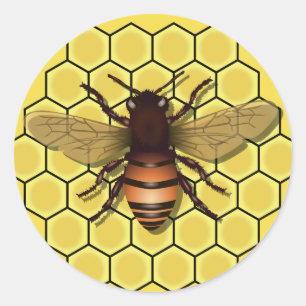 Biene auf Honeycomb Stickers