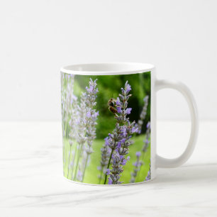 Biene auf Lavender Summer Floral Kaffeetasse