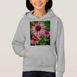 Biene auf rosa Blume Hoodie