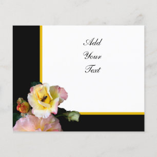 Biene auf rosa Gelben Rosen Blume Flyer