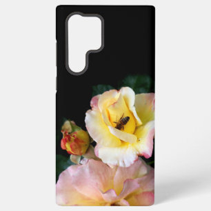 Biene auf rosa Gelben Rosen Blume Samsung Galaxy Hülle