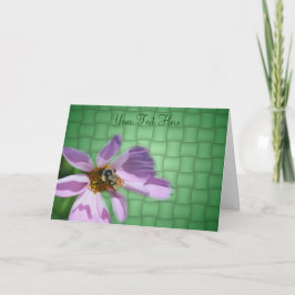 Biene auf rosa Kosmos Blume Nature Foto Card Karte
