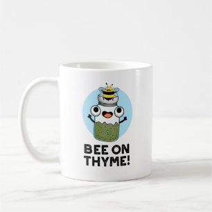 Biene auf Thyme Funny Herb Insect Pun Kaffeetasse