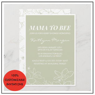 Biene Baby Shower Einladungen Moderne Florale Eleg