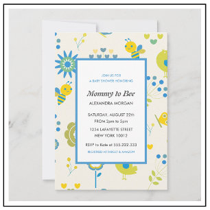 Biene Baby Shower Einladungen Mommy to bee Floral