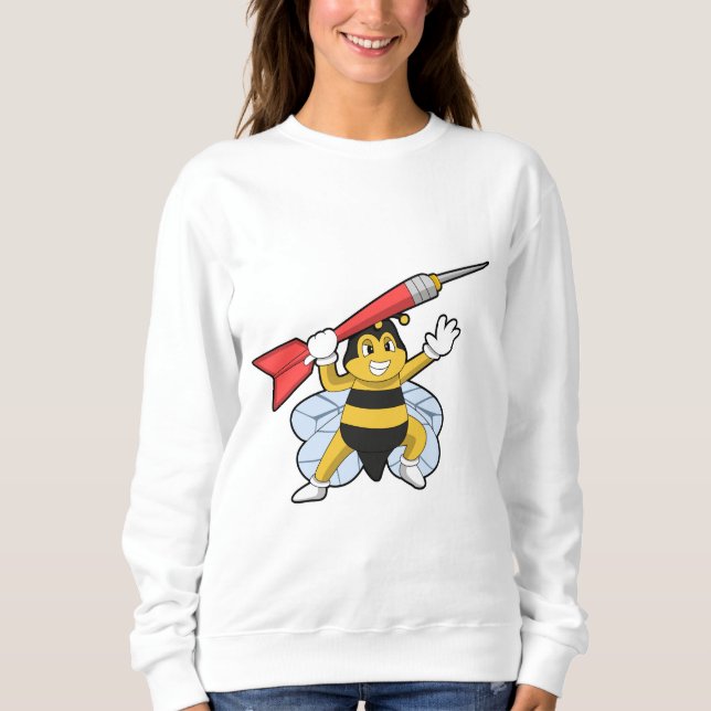 Biene bei Darts mit Dart.PNG Sweatshirt (Vorderseite)