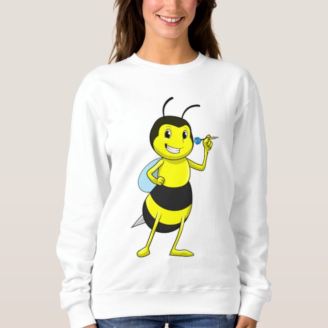 Biene bei Darts mit Dart Sweatshirt (Vorderseite)