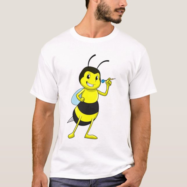 Biene bei Darts mit Dart T-Shirt (Vorderseite)