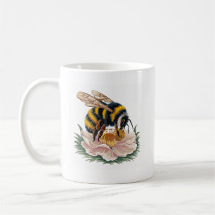 Biene beim Sammeln von Pollen Kaffeetasse