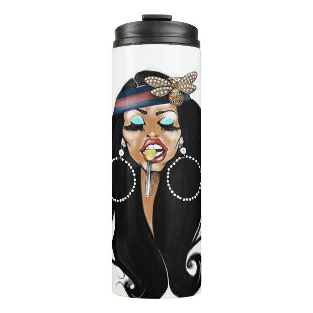 BIENE BESCHEIDENE Trommel Thermosbecher (Vorderseite)