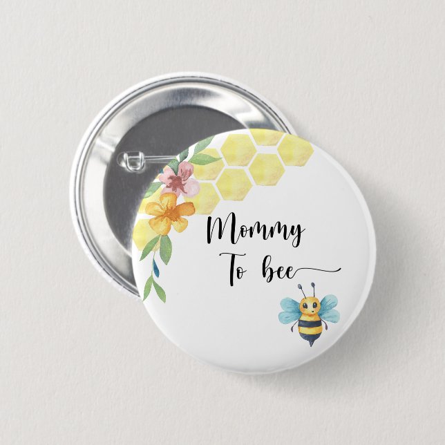 Biene. Bienchen-Mama Button (Vorne & Hinten)