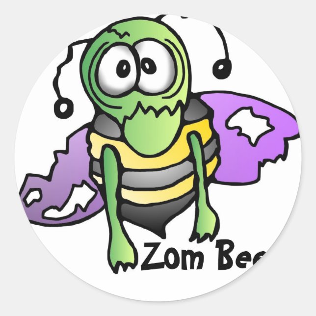 Biene Bienen bee bees sticker aufkleber Zombi (Vorderseite)
