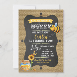 Biene Birthday Sweet Honey Bumble Bee Kindergeburt Einladung