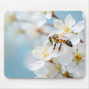 Biene Blume Natur Ruhe Mousepad