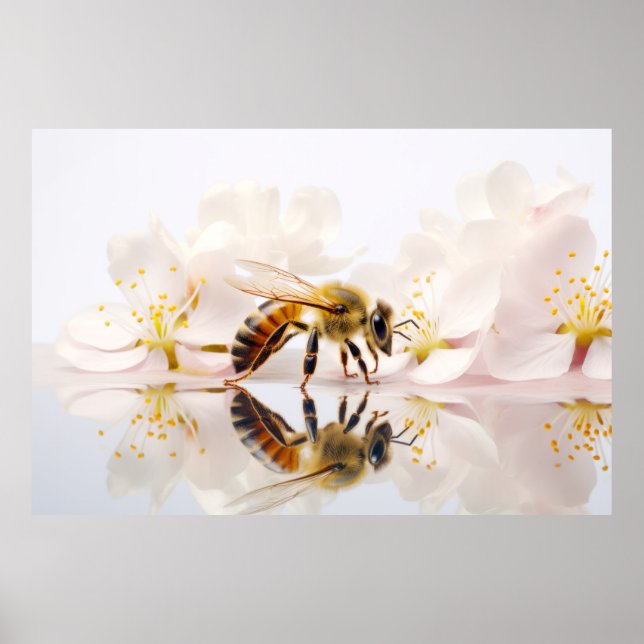 Biene Blume Natur Ruhe Poster (Vorne)