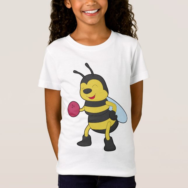 Biene Bowling Bowlingkugel Sport T-Shirt (Vorderseite)