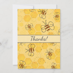 Biene Buzzing Honey Bees Bumblebee Art Dankeskarte