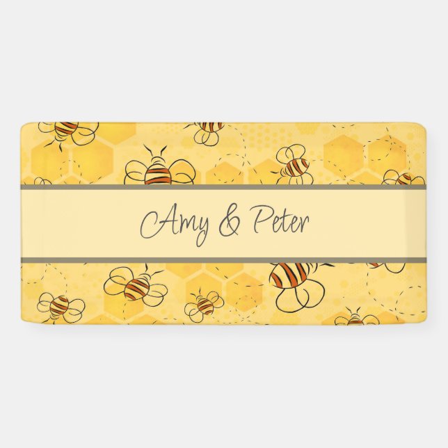 Biene Buzzing Honey Bees Niedlich Banner (Horizontal)