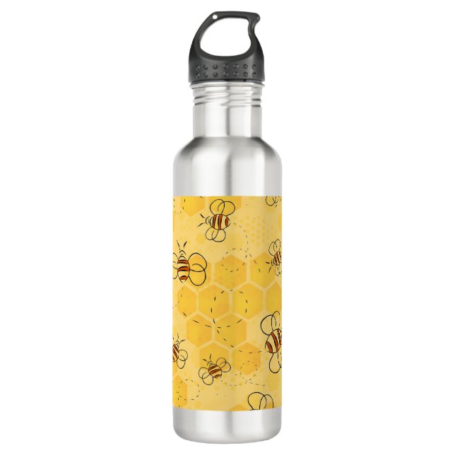 Biene Buzzing Honey Bees Niedlich Edelstahlflasche (Vorderseite)