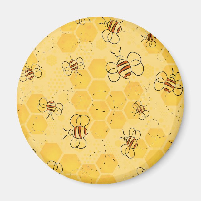Biene Buzzing Honey Bees Niedlich Magnet (Vorne)