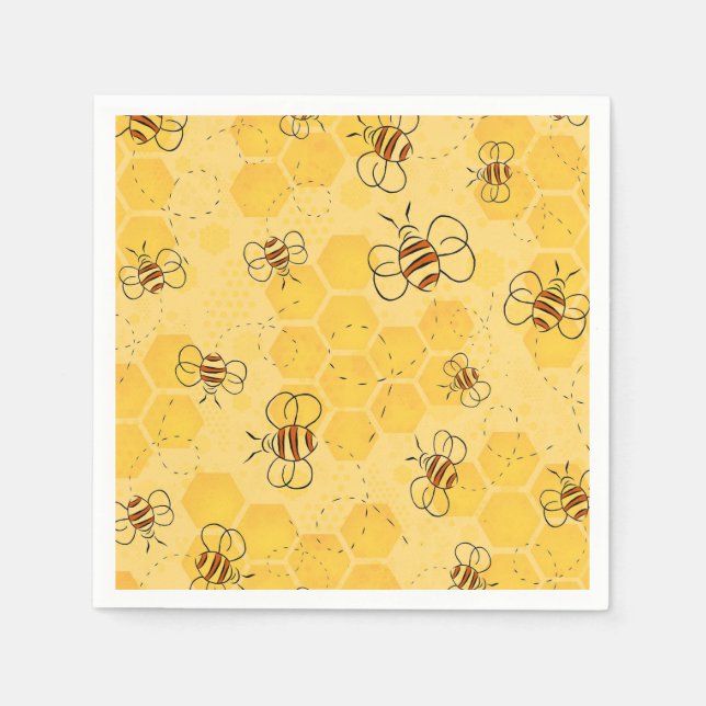 Biene Buzzing Honey Bees Niedlich Serviette (Vorderseite)