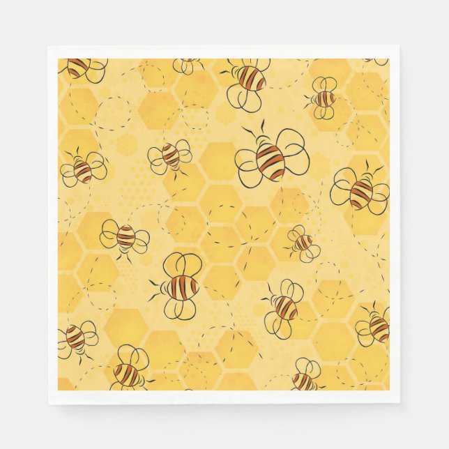 Biene Buzzing Honey Bees Niedlich Serviette (Vorderseite)