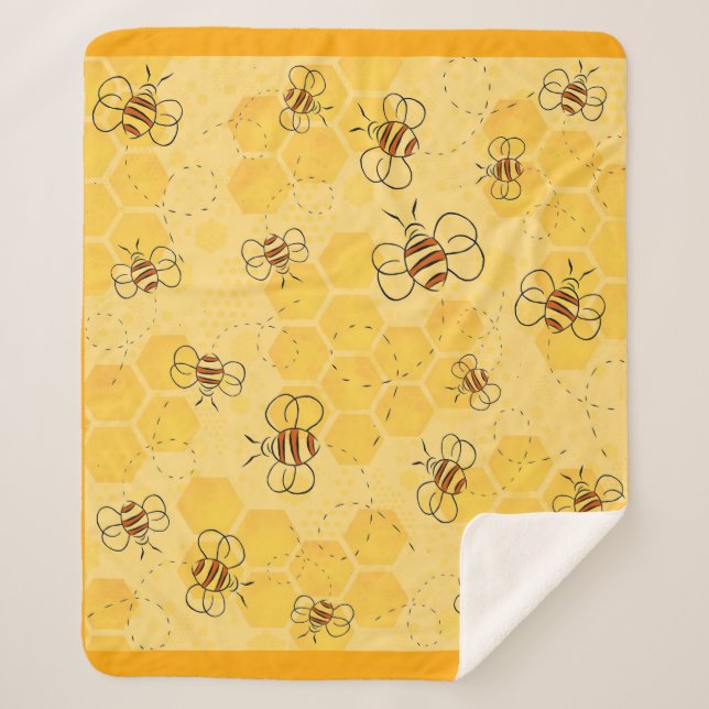 Biene Buzzing Honey Bees Niedlich Sherpadecke (Vorderseite)