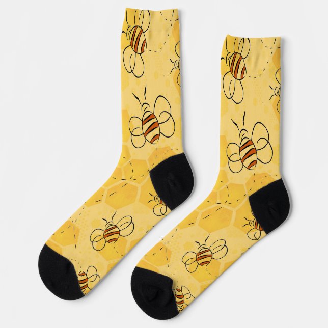 Biene Buzzing Honey Bees Niedlich Socken (Linkes Detail)