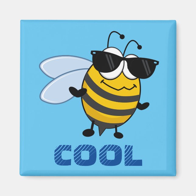 Biene Cool | Funny Trendy Bee Personalisiert Magnet (Vorne)
