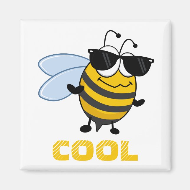 Biene Cool | Funny Trendy Bee Personalisiert Magnet (Vorne)