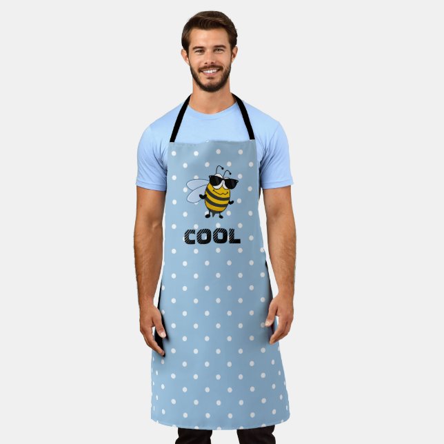 Biene Cool | Funny Trendy Bee Polka Dot Personalis Schürze (Getragen)