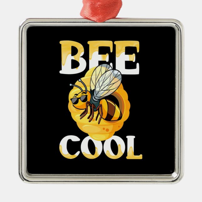 Biene Cool Ornament Aus Metall (Vorne)