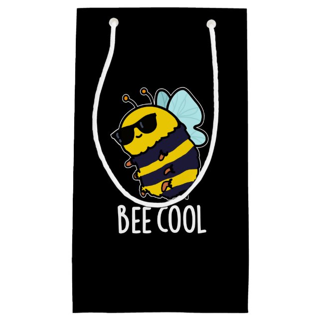 Biene Coole Funny Insect Bee Pun Dark BG Kleine Geschenktüte (Vorderseite)