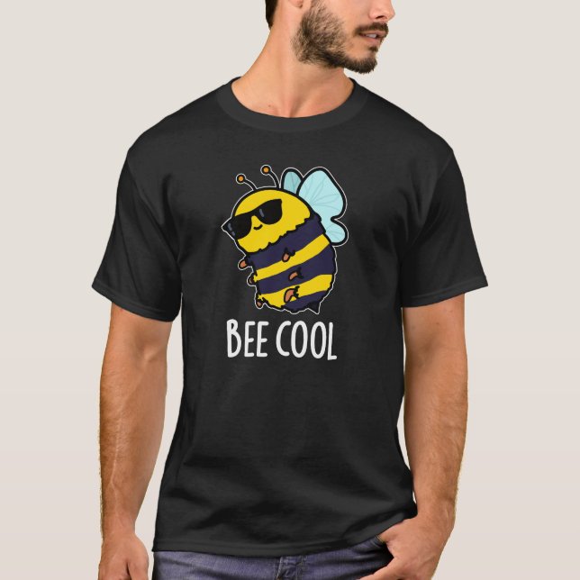 Biene Coole Funny Insect Bee Pun Dark BG T-Shirt (Vorderseite)