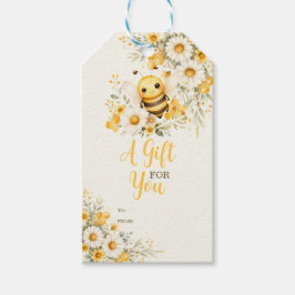 Biene Daisy Floral Ein Geschenk Für Dich Gingham Geschenkanhänger