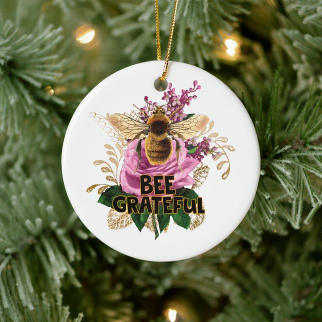 Biene dankbar keramik ornament (Baum)