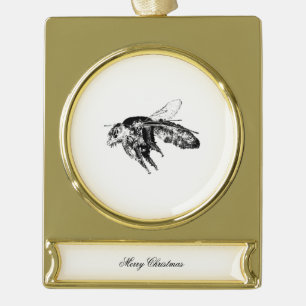 Biene - dunkles geheimnisvolles Insekt Banner-Ornament Gold