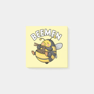 Biene Eating Ramen = BEEMEN Post-it Klebezettel