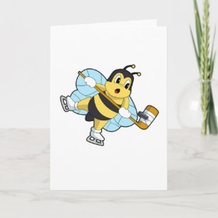Biene Eishockey Eishockeyschläger Karte