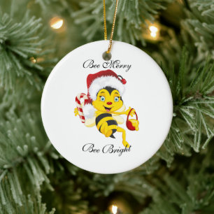 Biene Frohe Weihnachten Cartoon Keramik Ornament