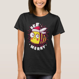 Biene Frohe Weihnachten Honigbiene Lichter Santa H T-Shirt