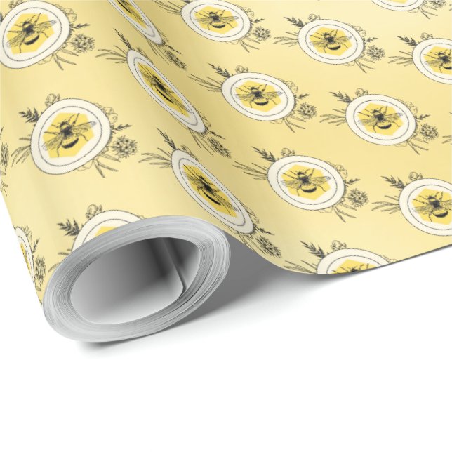 Biene Geschenkpapier (Rolleneckpunkt)