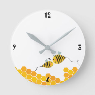 Biene glücklich den ganzen Tag! Runde Wanduhr