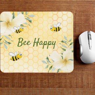 Biene Happy Hummeln Gelbe Honigwabe Sommer Mousepad